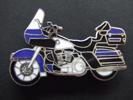 Harley Davidson motor blauw-zwart model met koffer